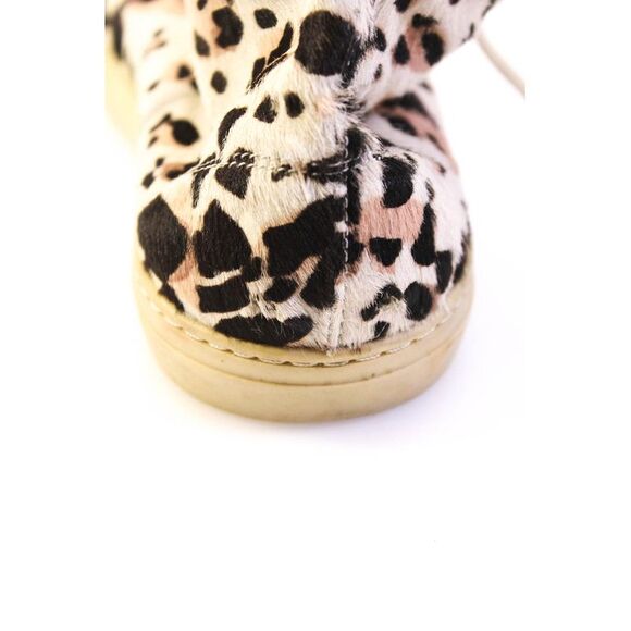 Burberry Womens Leopard Print Pony Hair High Top Sneakers Ecru Size 36.5 6.5 - Picture 6 of 10